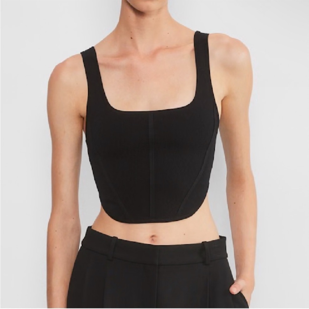 WILFRED Black Knit Corset Crop Top XS